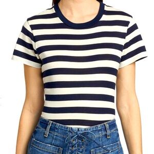 Nili Logan striped blue and white tee shirt sz M